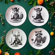 WILD NIGHT set of four SALAD/DESSERT Plates – VOLUME ONE