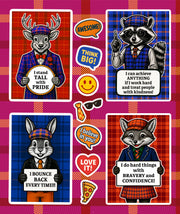 PAWSITIVE VIBES Woodland Animal Sticker Pack - 108 Cute Stickers with Positive Messages to Encourage Confidence, Kindness & Positivity!