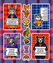 PAWSITIVE VIBES Woodland Animal Sticker Pack - 108 Cute Stickers with Positive Messages to Encourage Confidence, Kindness & Positivity!
