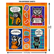 PAWSITIVE VIBES Woodland Animal Sticker Pack - 108 Cute Stickers with Positive Messages to Encourage Confidence, Kindness & Positivity!