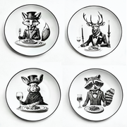WILD NIGHT set of four SALAD/DESSERT Plates – VOLUME ONE